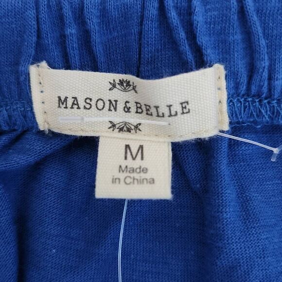 Mason & Belle Blue Knit Top with Embroidered Puffy Sleeves NWT Size Medium - Picture 6 of 10